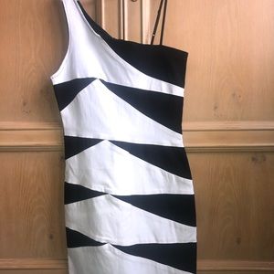 Black and white tight fitting dress